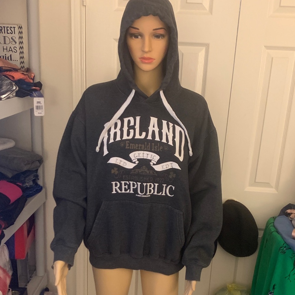 Ireland Republic Hoodie in Dark Gray size XL